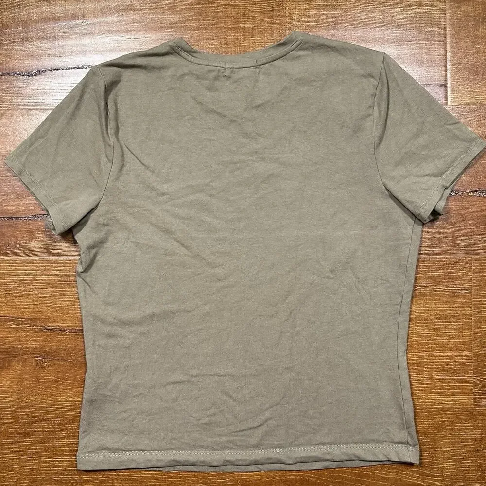 Good American Baby T Shirt Womens L Gray Short Sleeve Crew Neck Basic City Retro